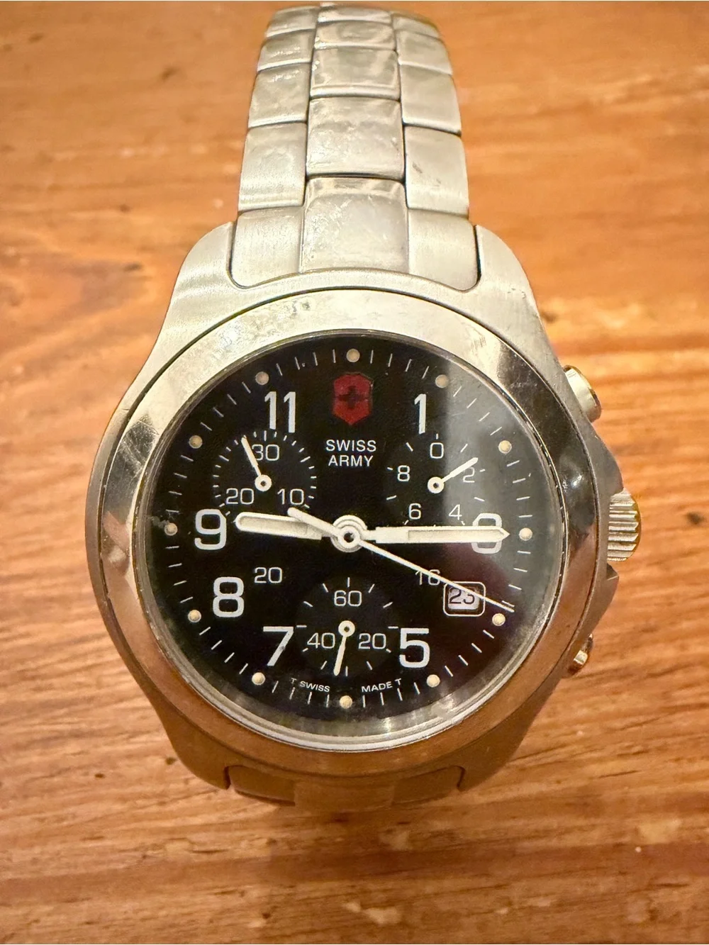 Stainless Steel Black Dial Chronograph Watch